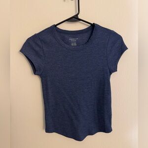 American Eagle Blue Checkered Baby Tee in Size Small - Never been worn!